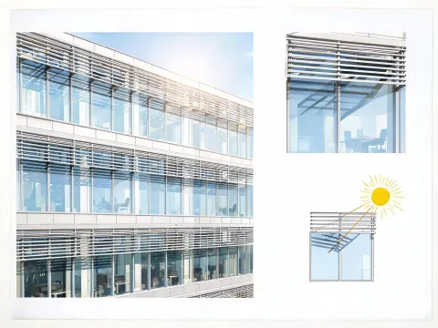 Office façade sunshade inspiration study